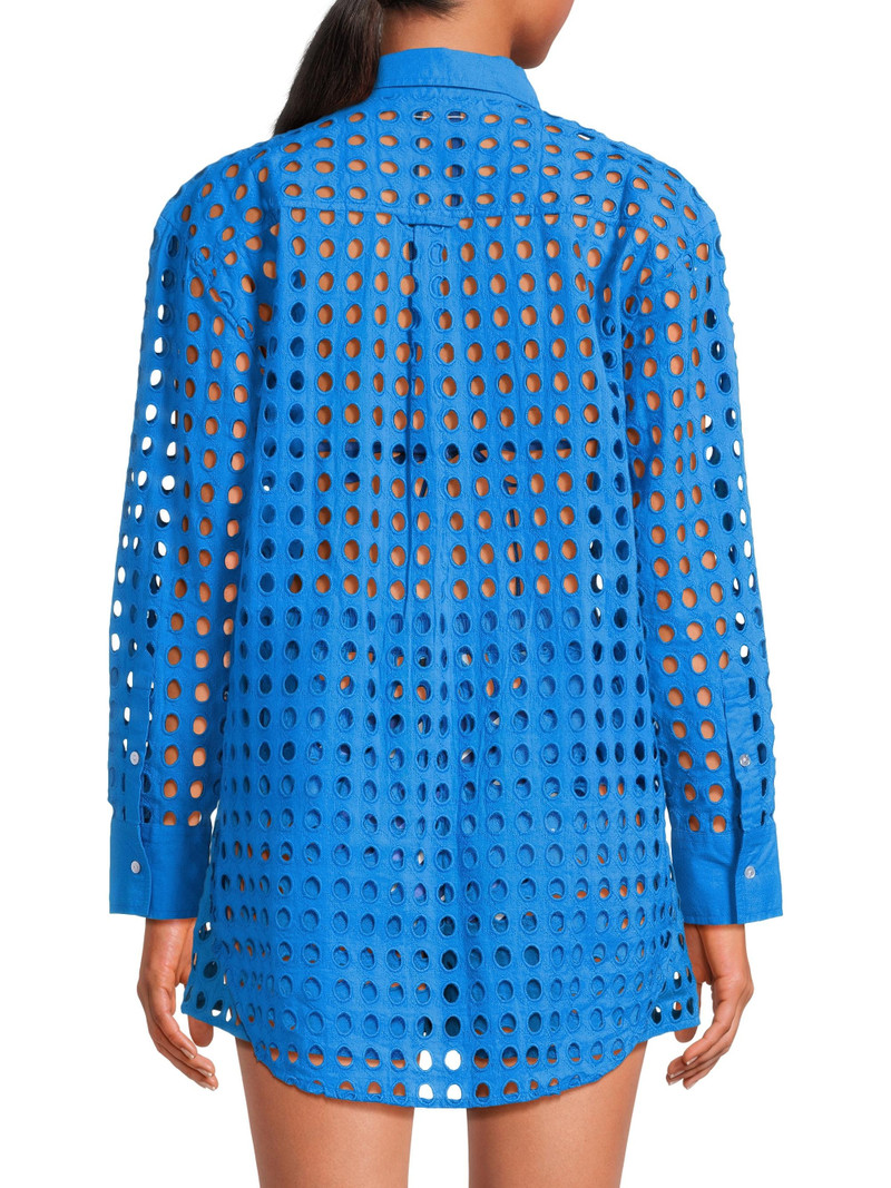 Women's The Oxford Eyelet Shirt - Cosmic Blue 5