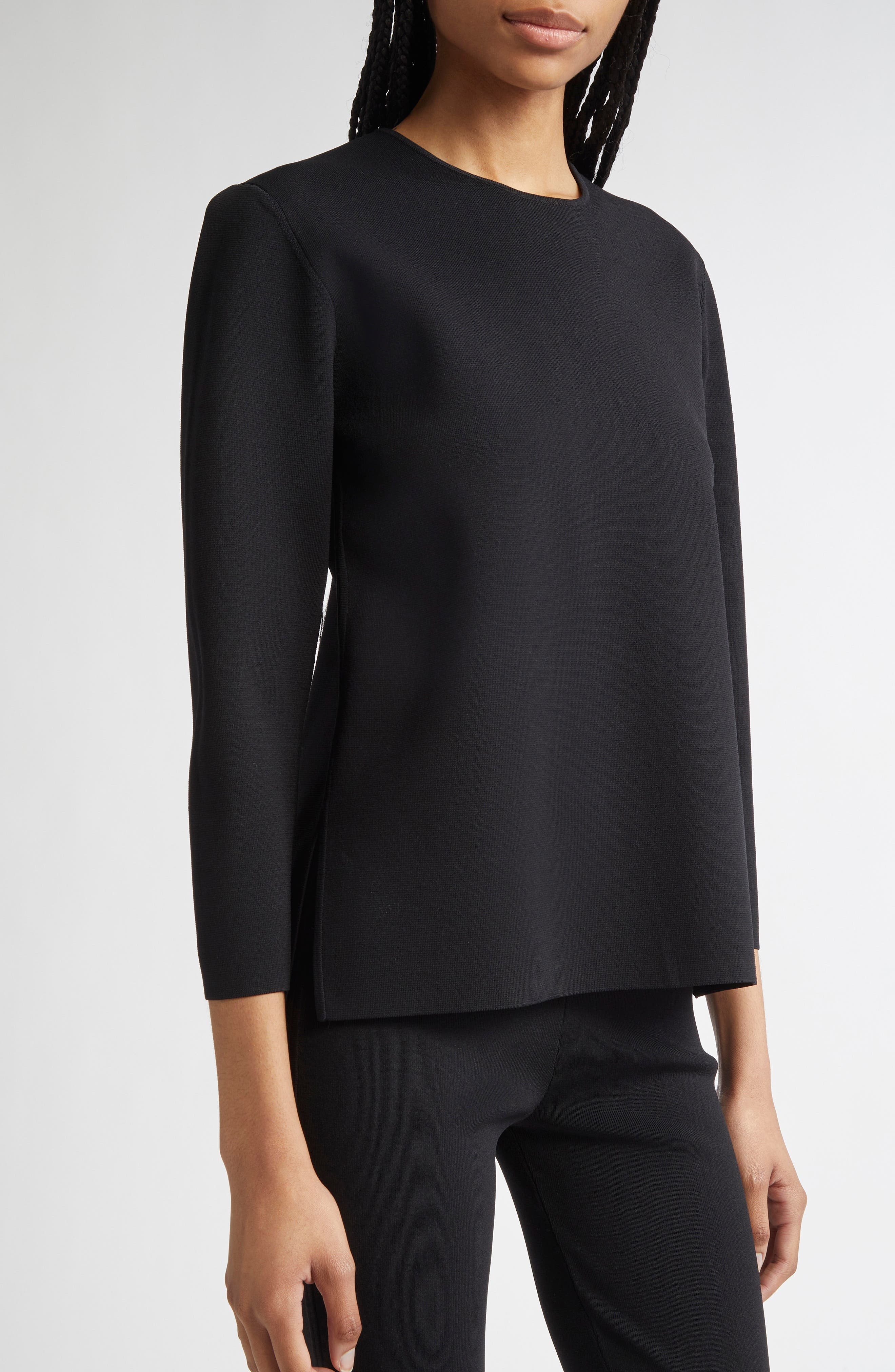 TOTEME Compact Knit Top in Black at Nordstrom - 5