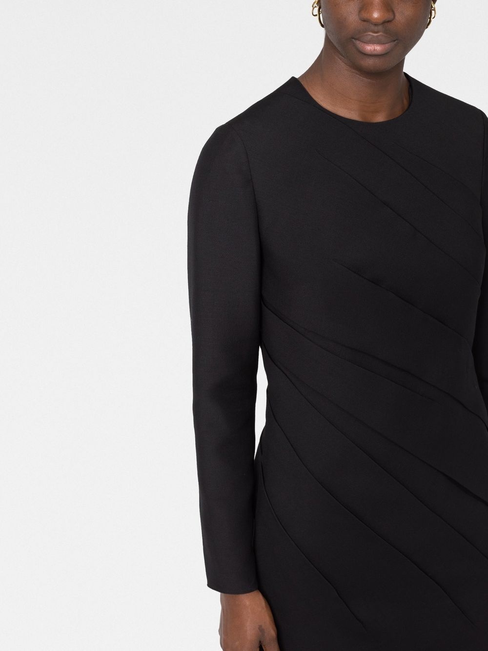 long-sleeve gathered minidress - 3