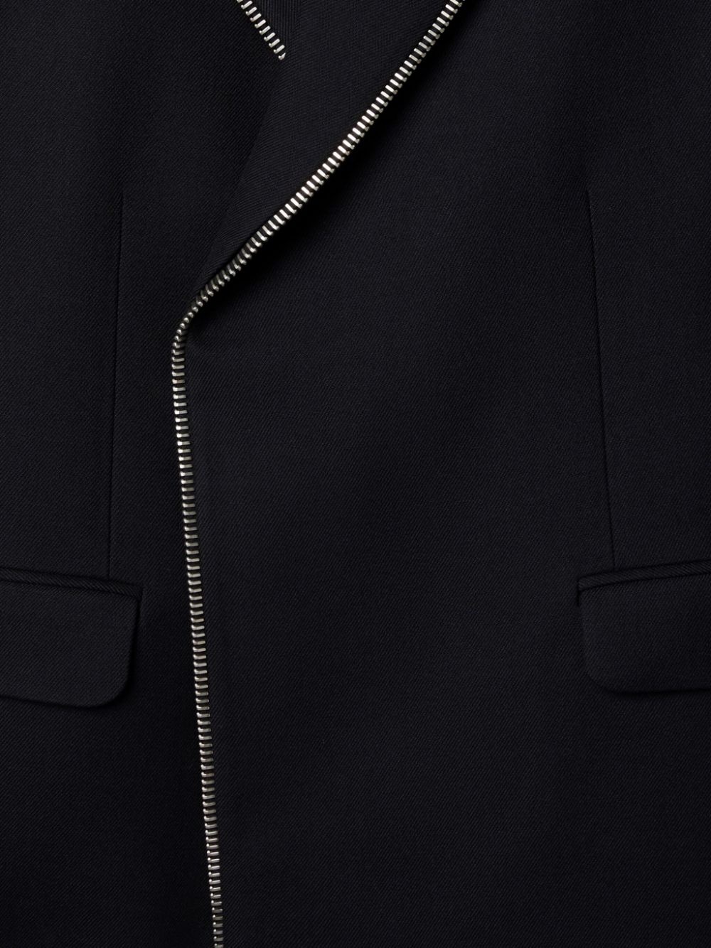 zip-trim virgin-wool blazer - 3