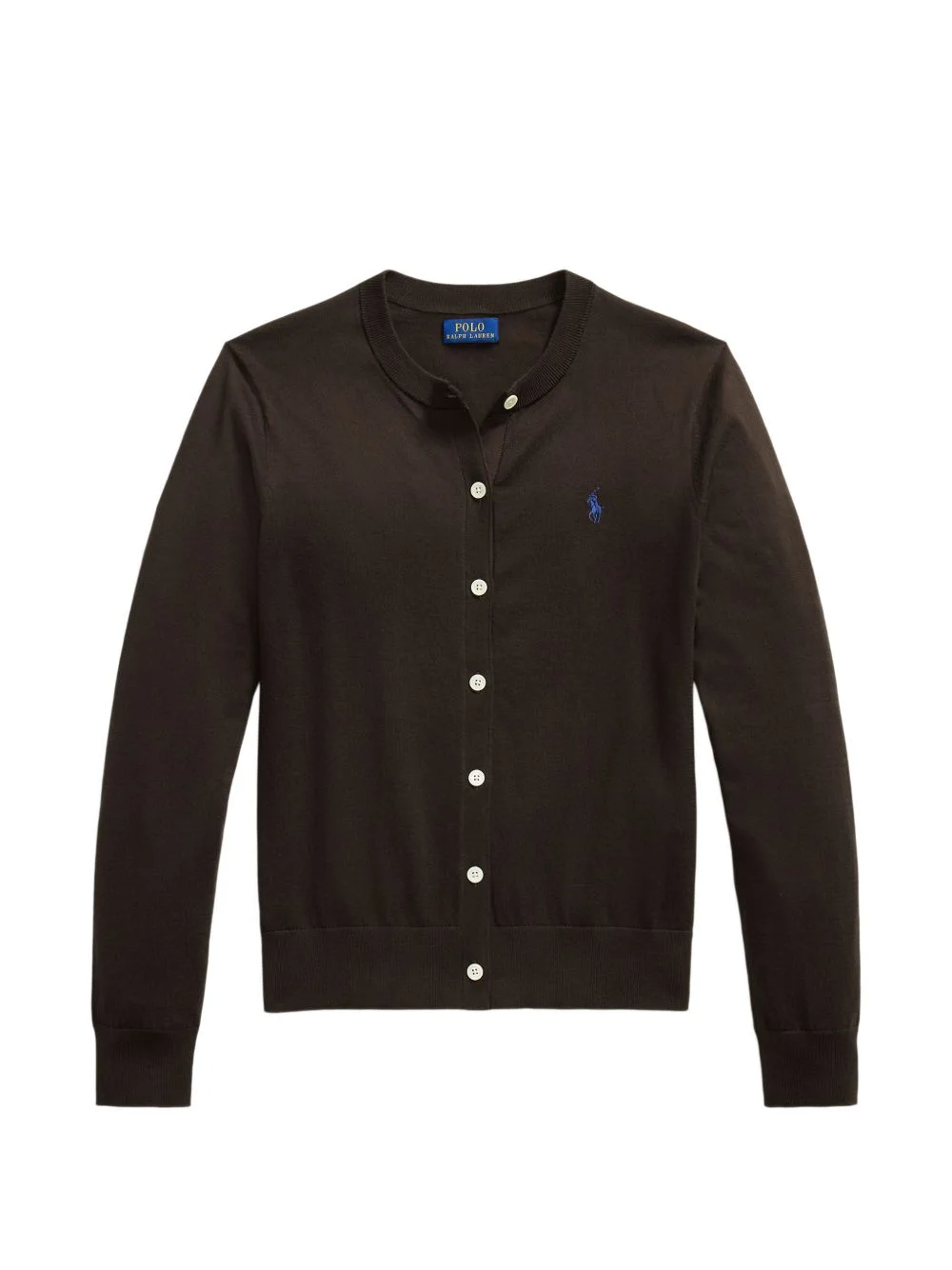 logo-embroidered button-front cardigan - 1