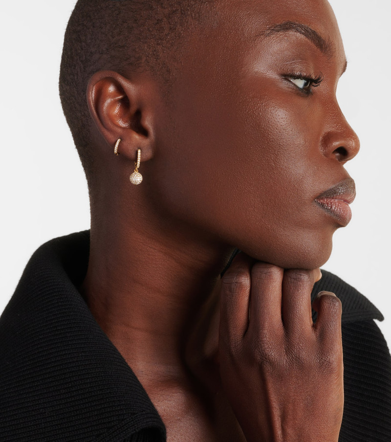 ILEANA MAKRI Mini 18kt yellow gold hoop earrings with diamonds outlook