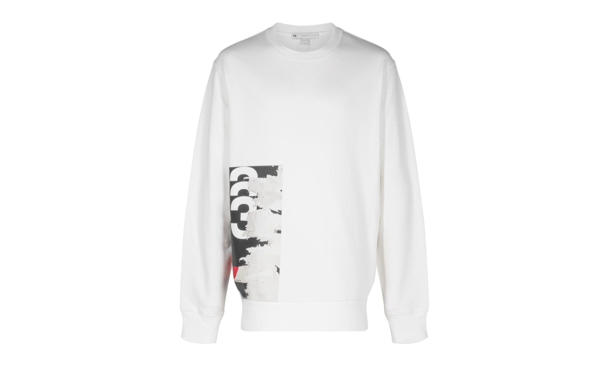 Y-3 Printed Long Sleeve Pullover Hoodie "White/Black" - 1