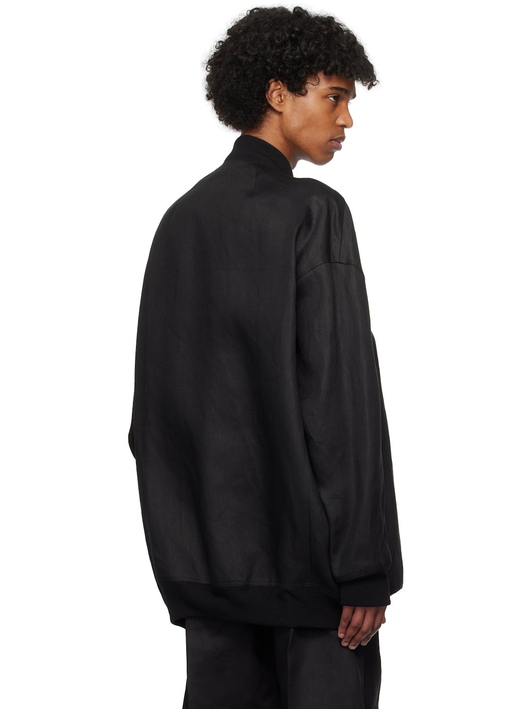 Black Hollywood Jumbo Flight Bomber Jacket - 3