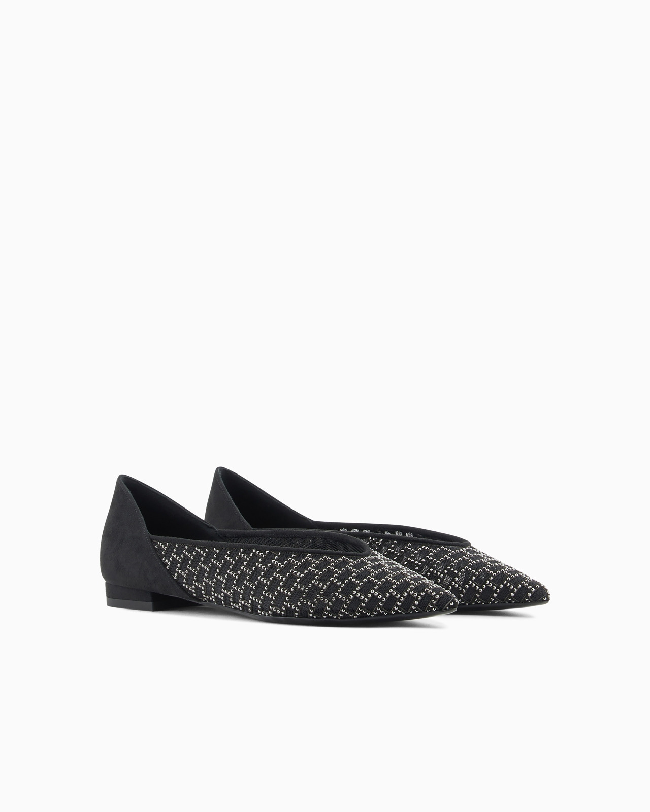 Pointed ballerinas with a rhinestone graphic design - 2