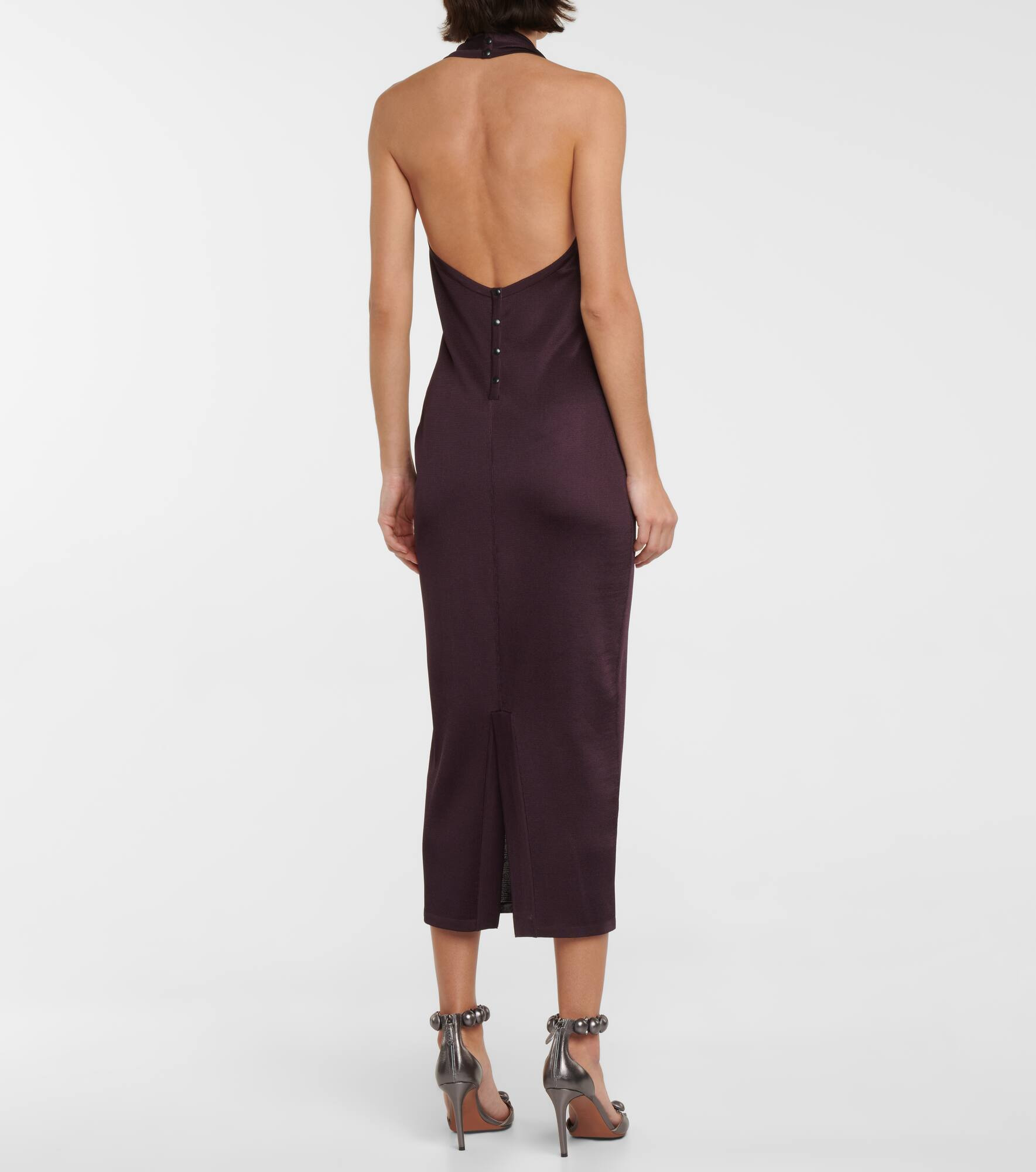 Halterneck knit midi dress - 3