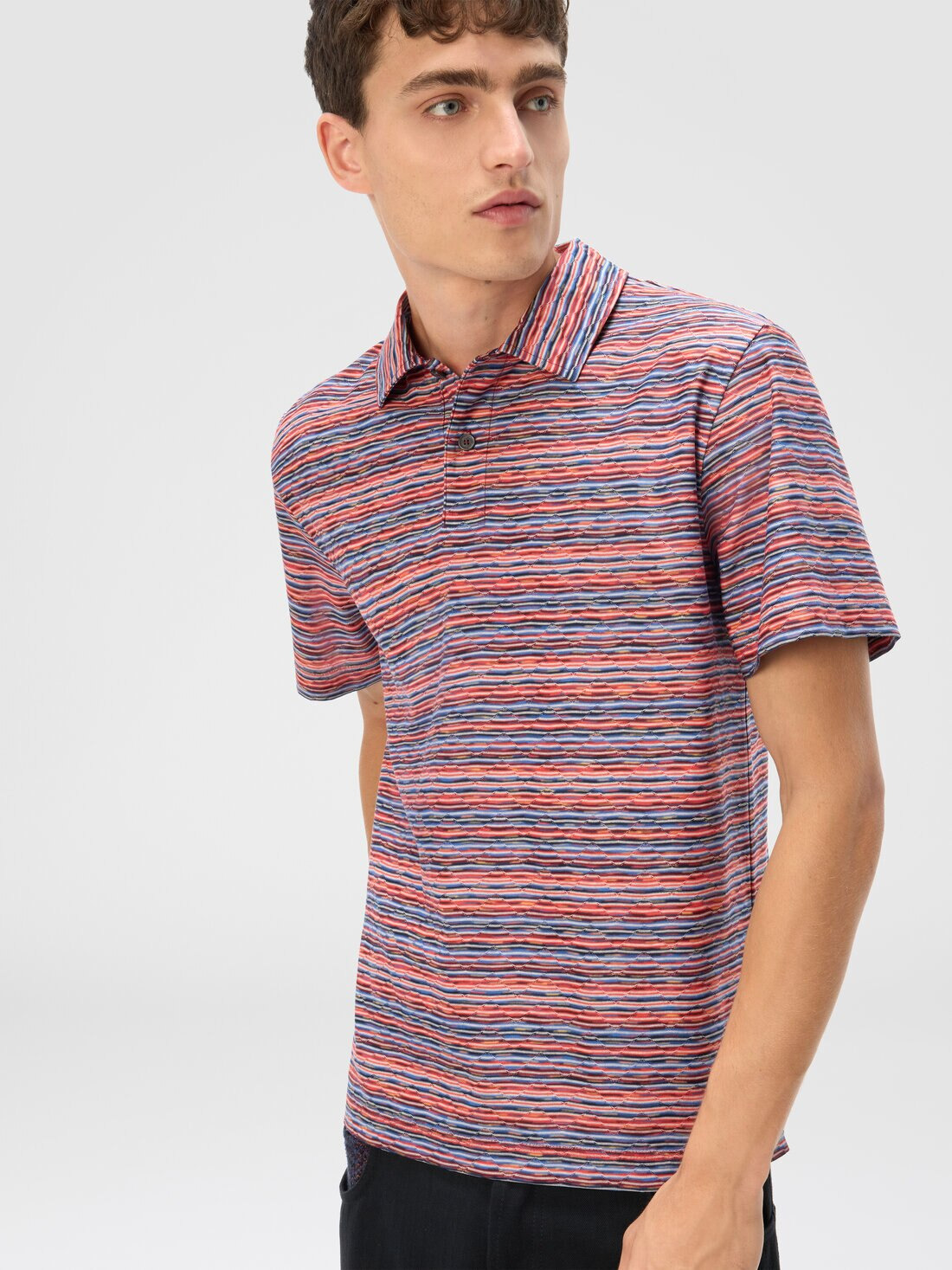 Short Sleeve Polo in Flame Jersey - 4