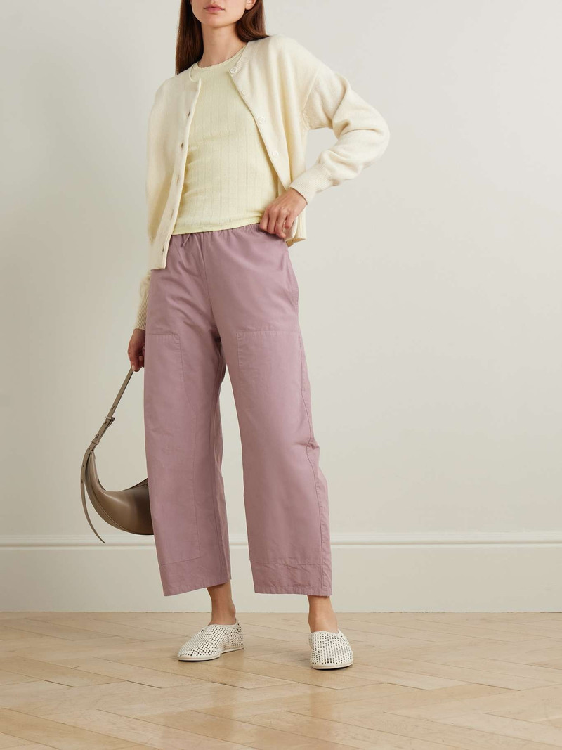 LESET Kyoto cotton wide-leg pants Pink outlook