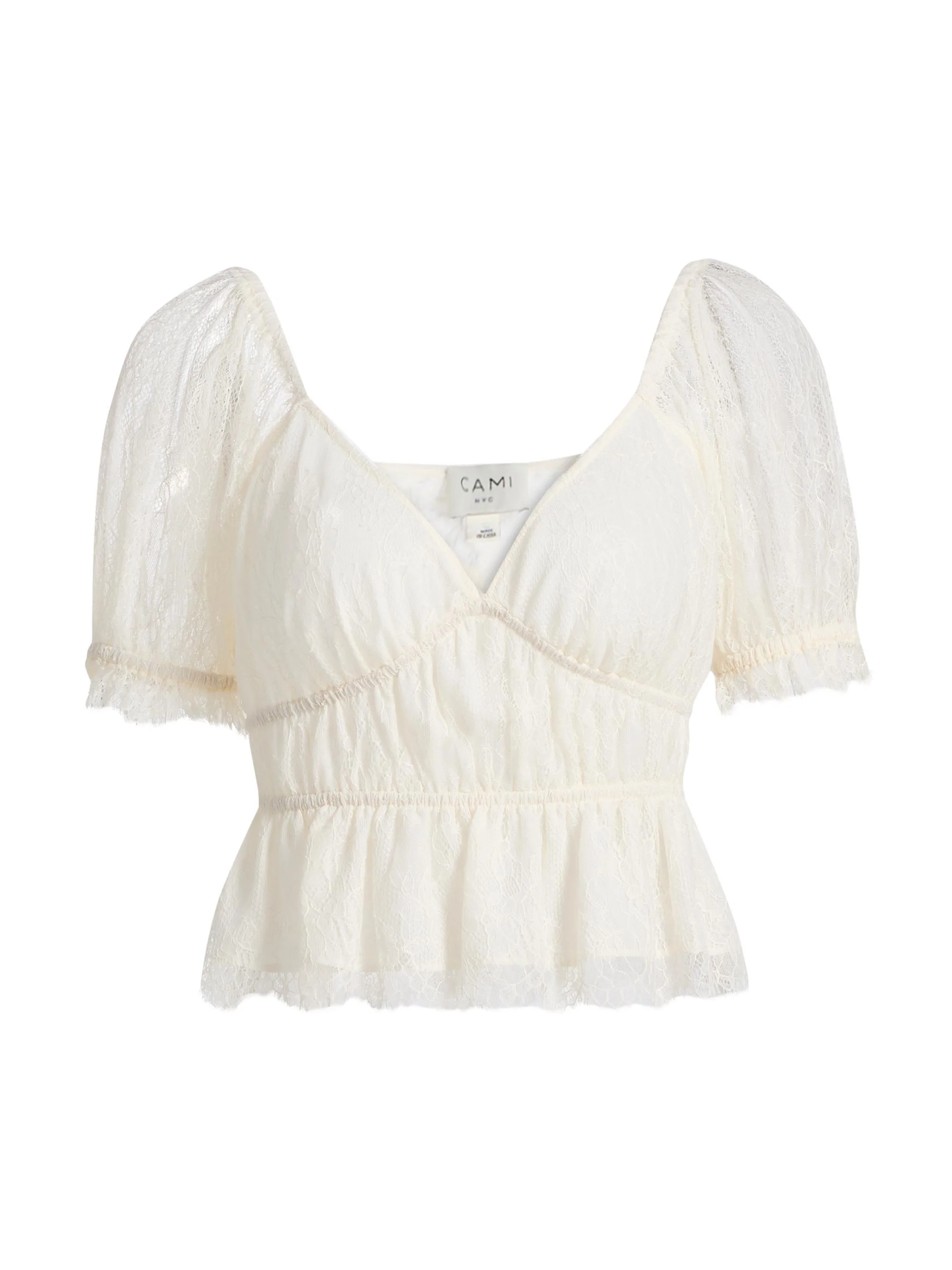 Women's Henrietta Lace Crop Top - Ceramic - 1