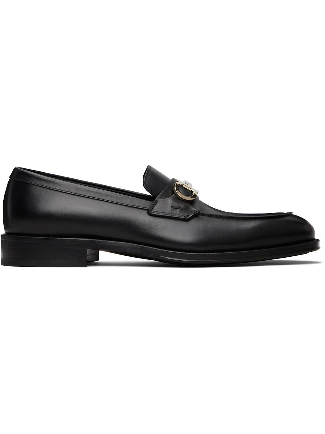 Black Gancini Ornament Loafers - 1