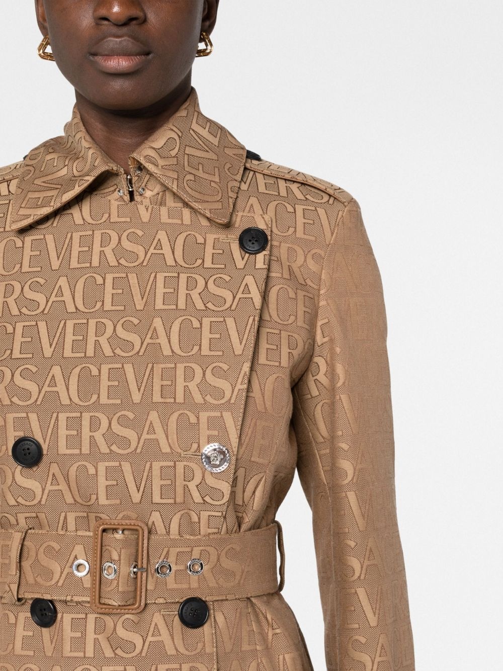 VERSACE Versace Allover-jacquard trench coat | REVERSIBLE
