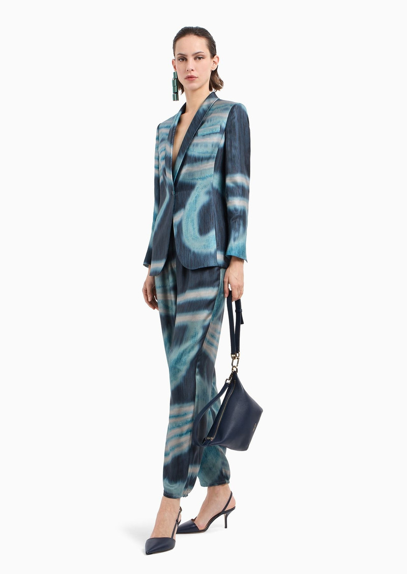 GIORGIO ARMANI Single-breasted jacket in silk twill with a gradient print outlook