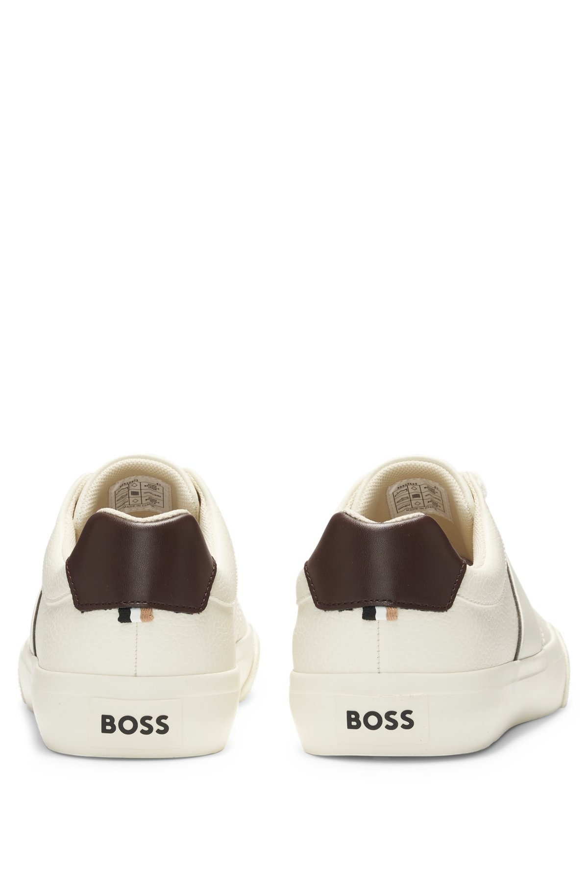FAUX-LEATHER TRAINERS WITH PLAIN AND GRAINED TEXTURES - 5