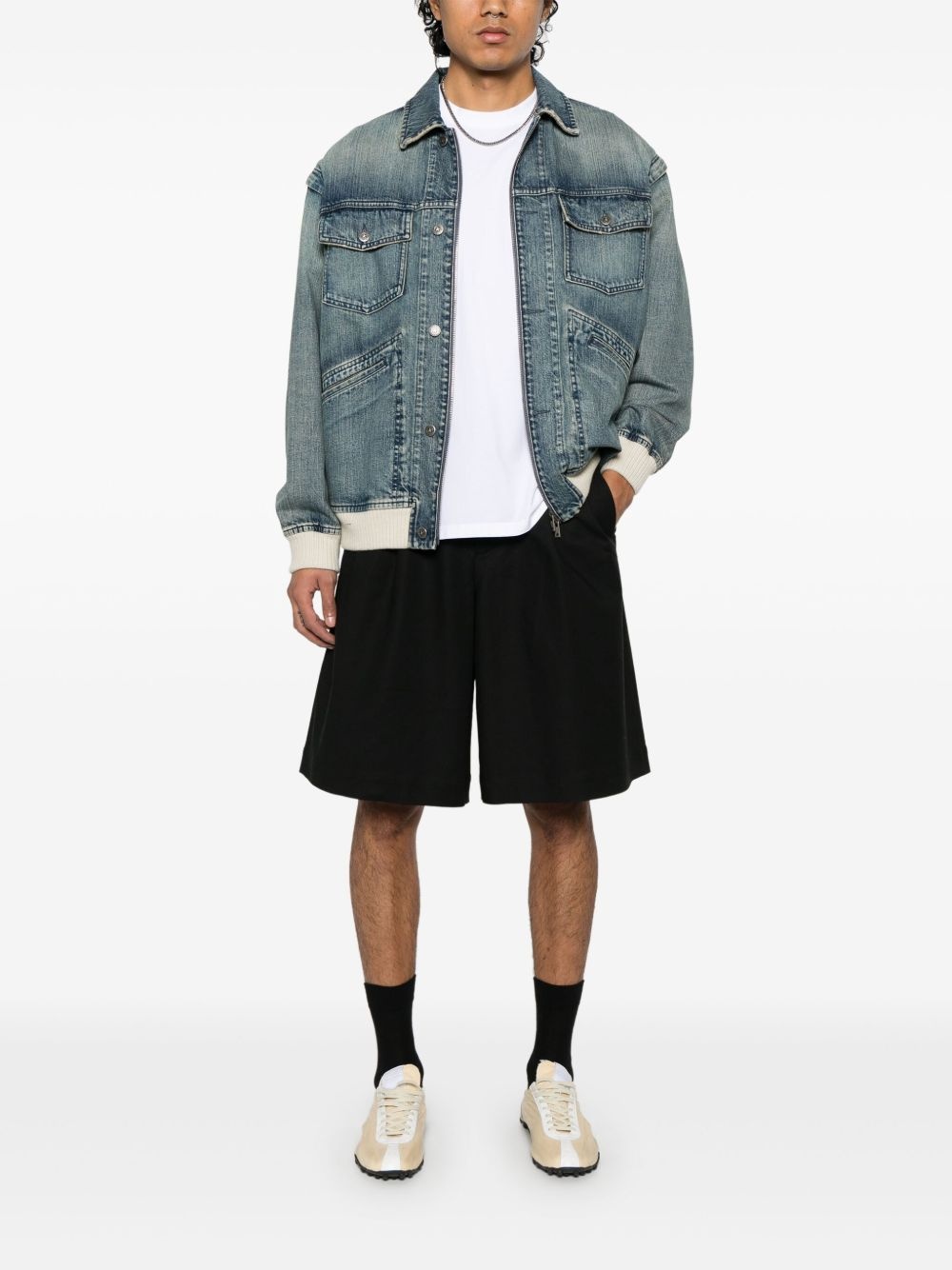 zip-up denim jacket - 2