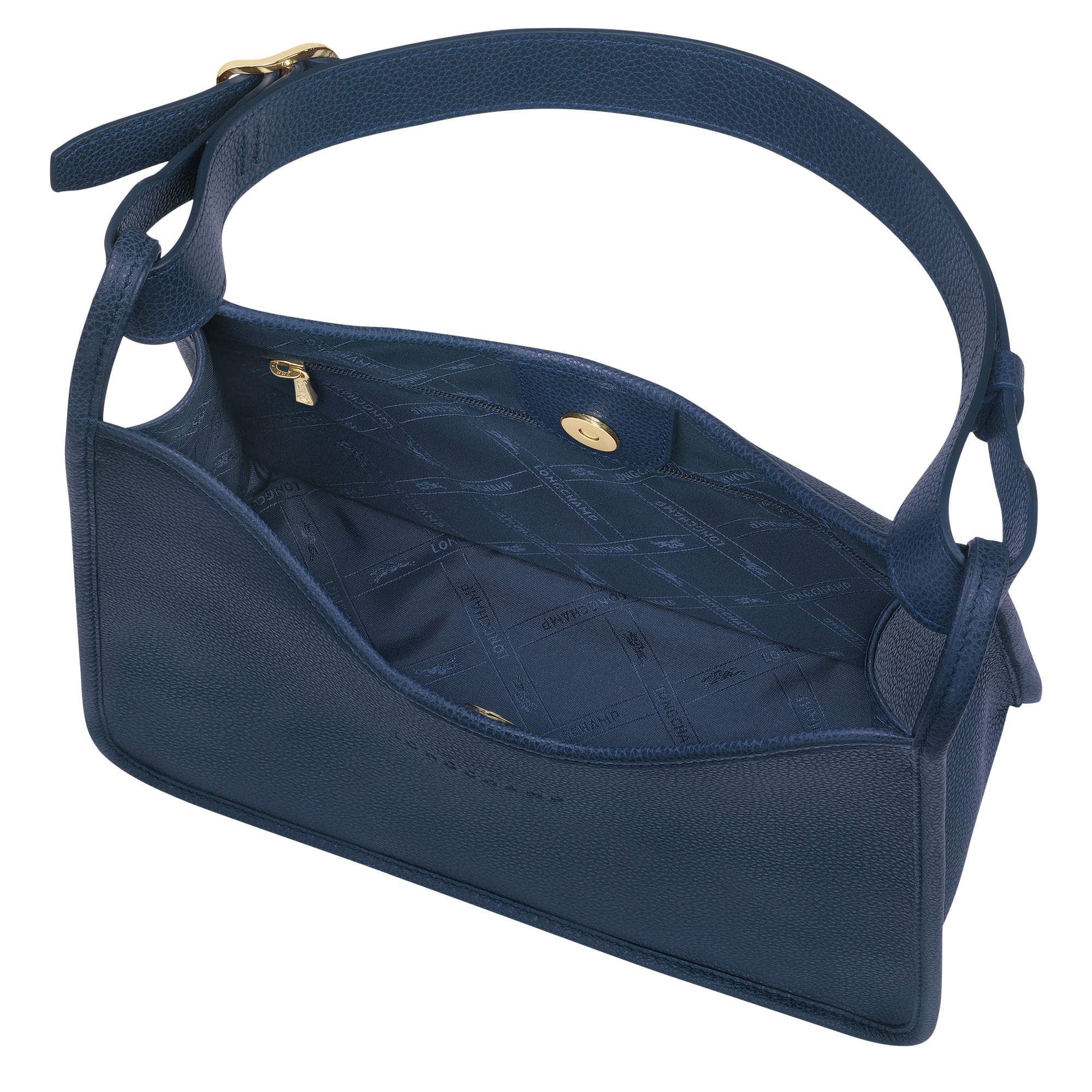 Le Foulonné M Hobo bag Navy - Leather - 5