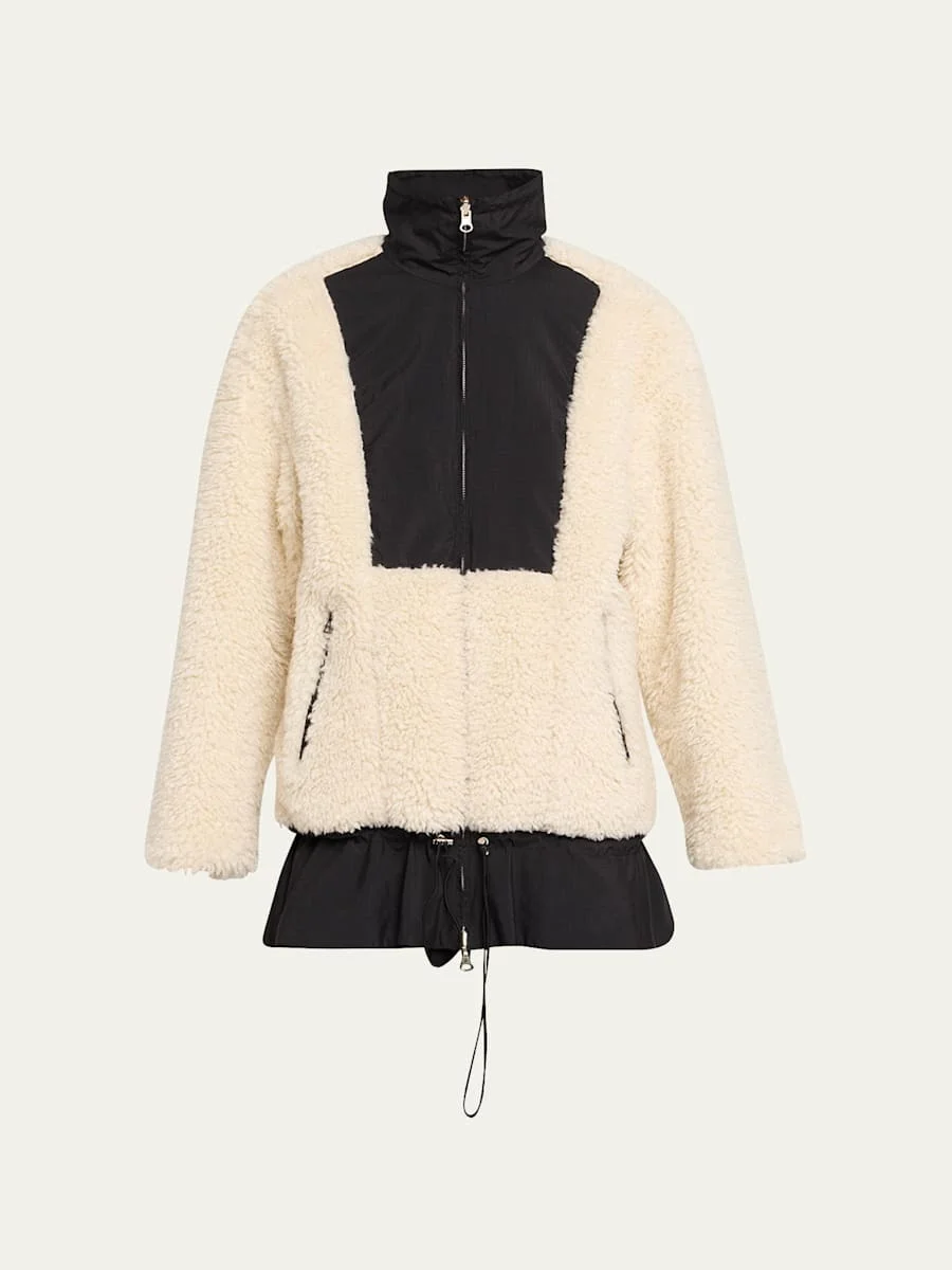 Flounce-Hem Sherpa Jacket - 1