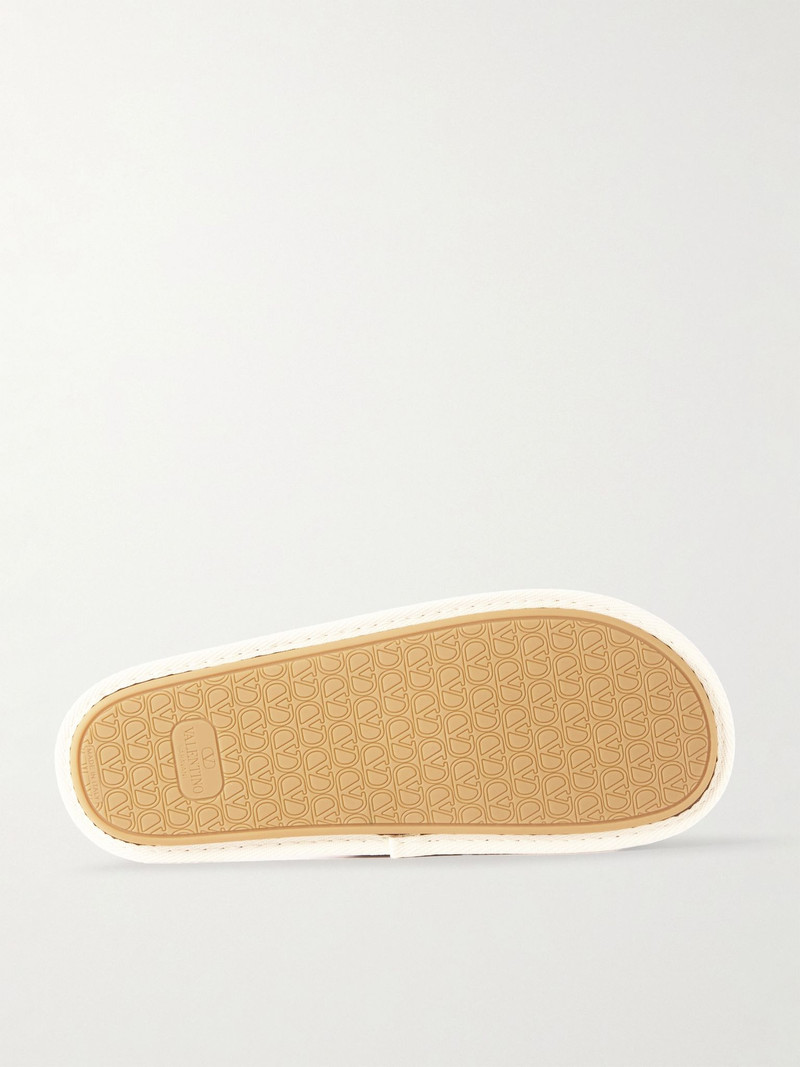 Valentino Logo-Embellished Jacquard Slippers Neutral outlook