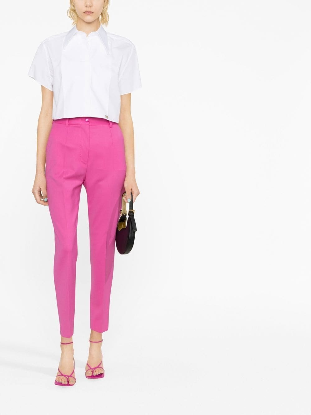 high-waisted tapered trousers - 2