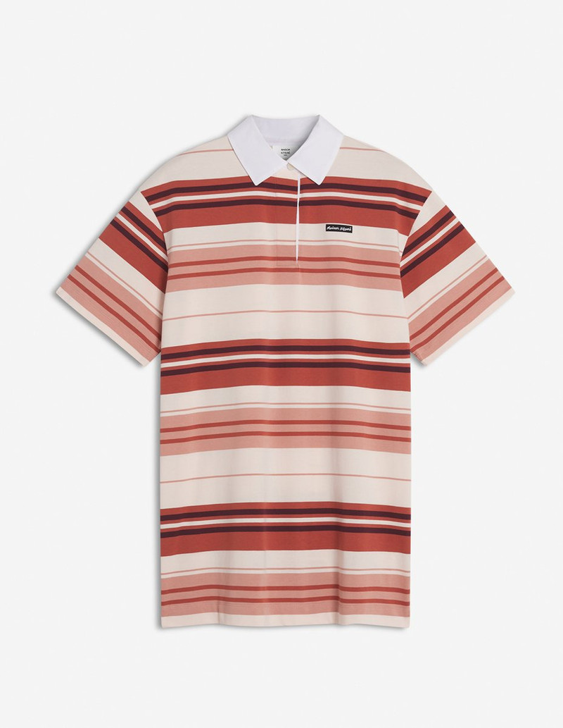 MAISON KITSUNE LABEL MULTI STRIPES POLO DRESS - 1