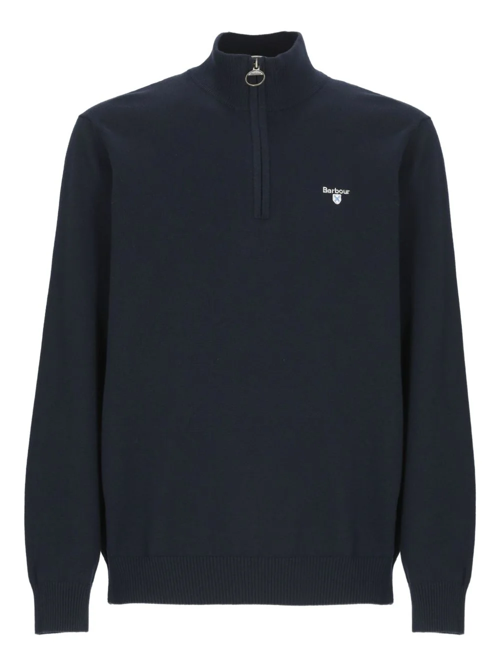 half-zip ribbed-trim sweater - 1
