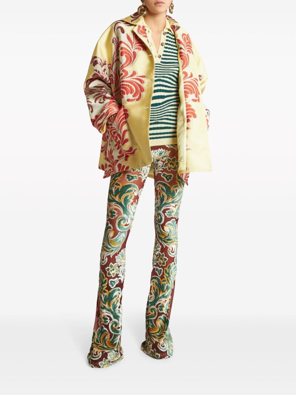 jacquard single-breasted jacket - 2