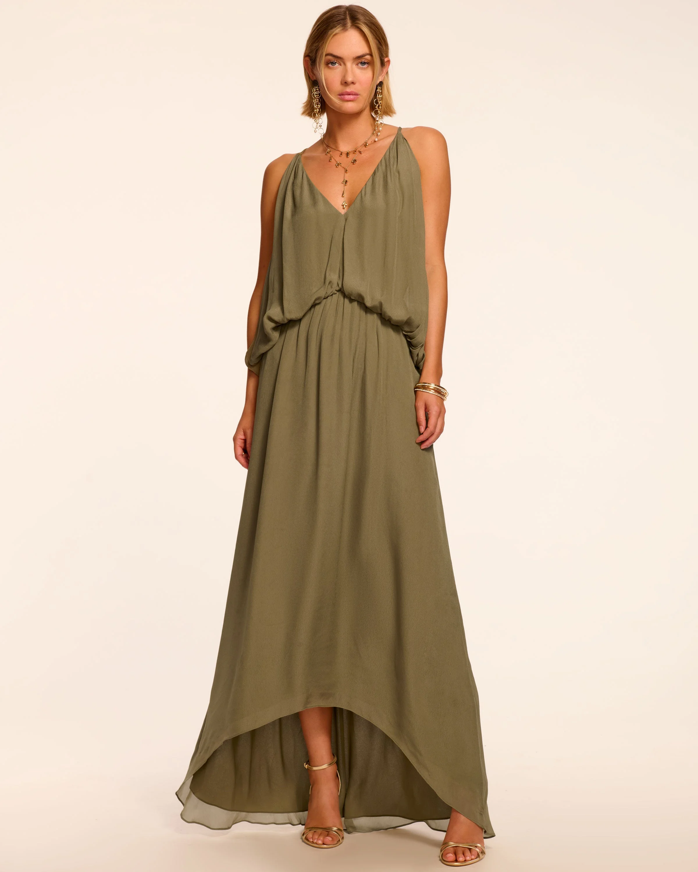 Ambar Draped V-Neck Maxi Dress - 1