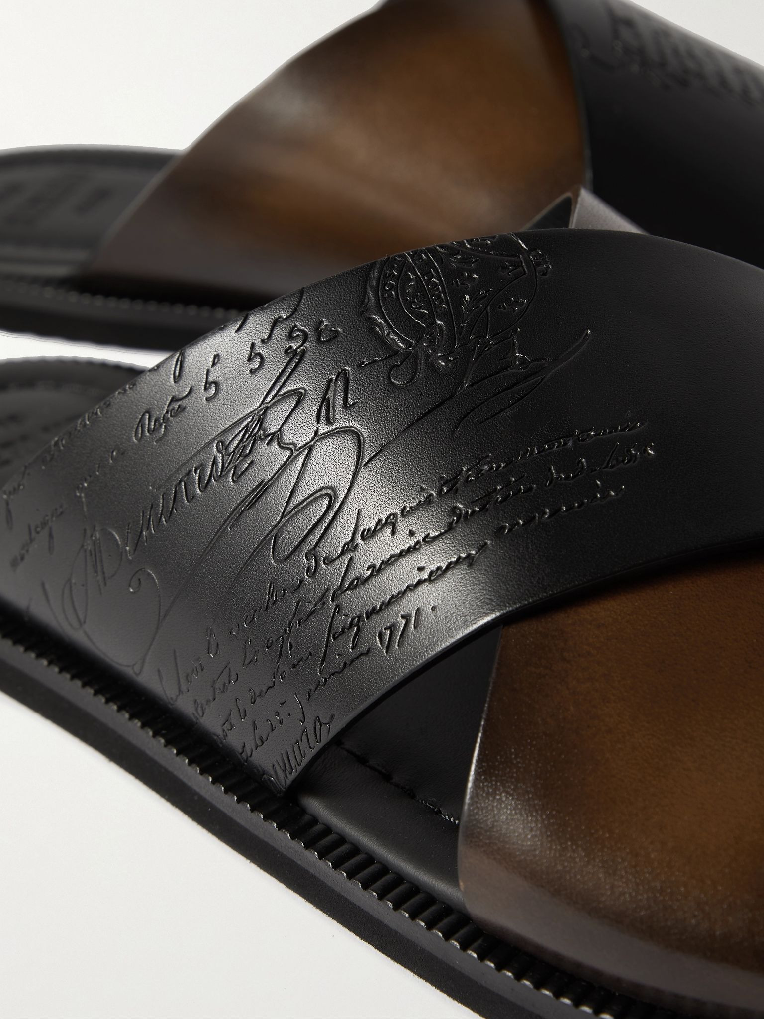 Sifnos Scritto Venezia Leather Sandals Brown - 6