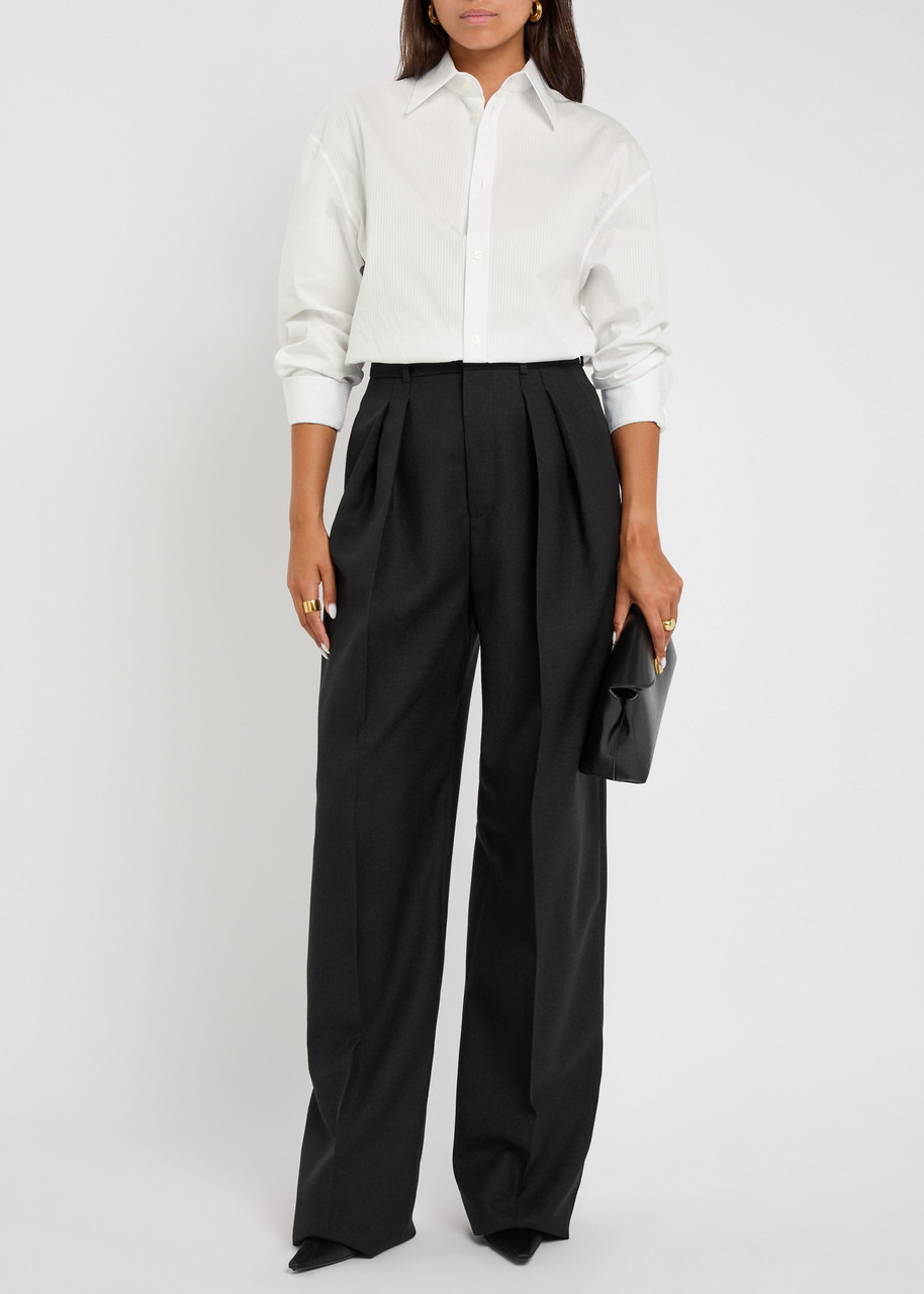 Yves Saint Laurent Logo-embroidered Striped Cotton Shirt - 4
