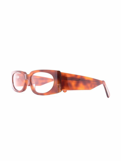 GCDS tortoiseshell rectangular-frame sunglasses outlook