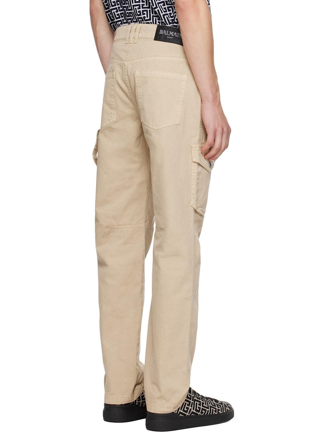 Beige Darted Cargo Pants - 3
