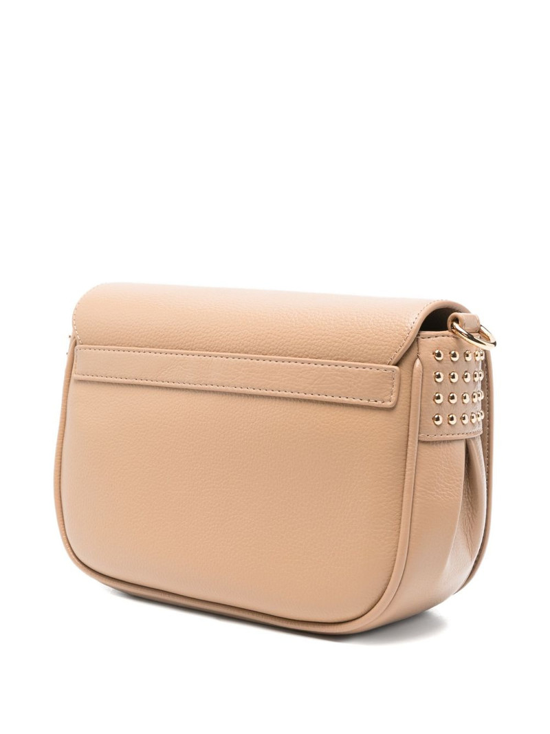 Moschino logo-embroidered studded crossbody bag outlook