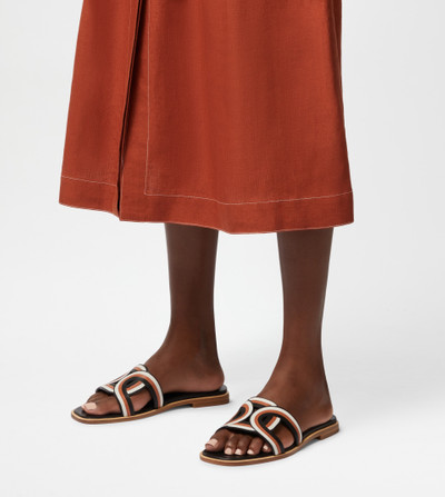 Tod's KATE SANDALS IN LEATHER - ORANGE, WHITE, BLACK outlook