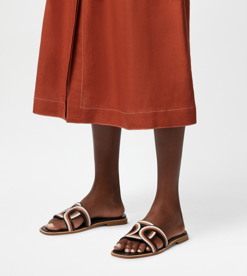 Tod's KATE SANDALS IN LEATHER - ORANGE, WHITE, BLACK outlook