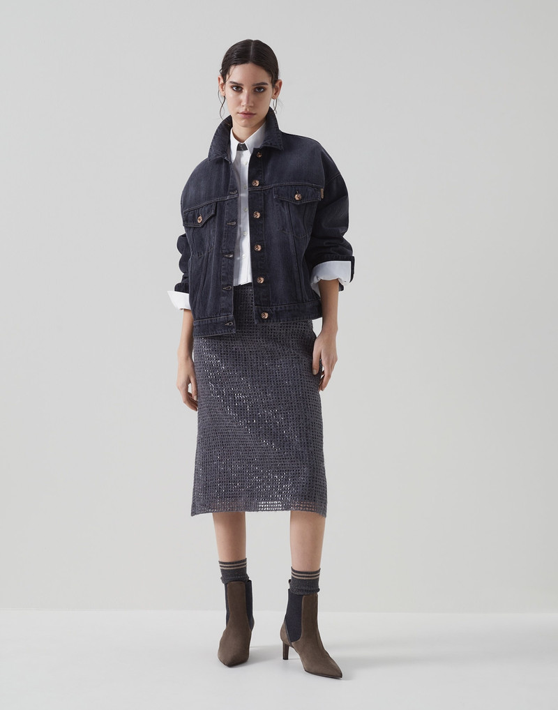 Authentic denim jacket with shiny tab 5