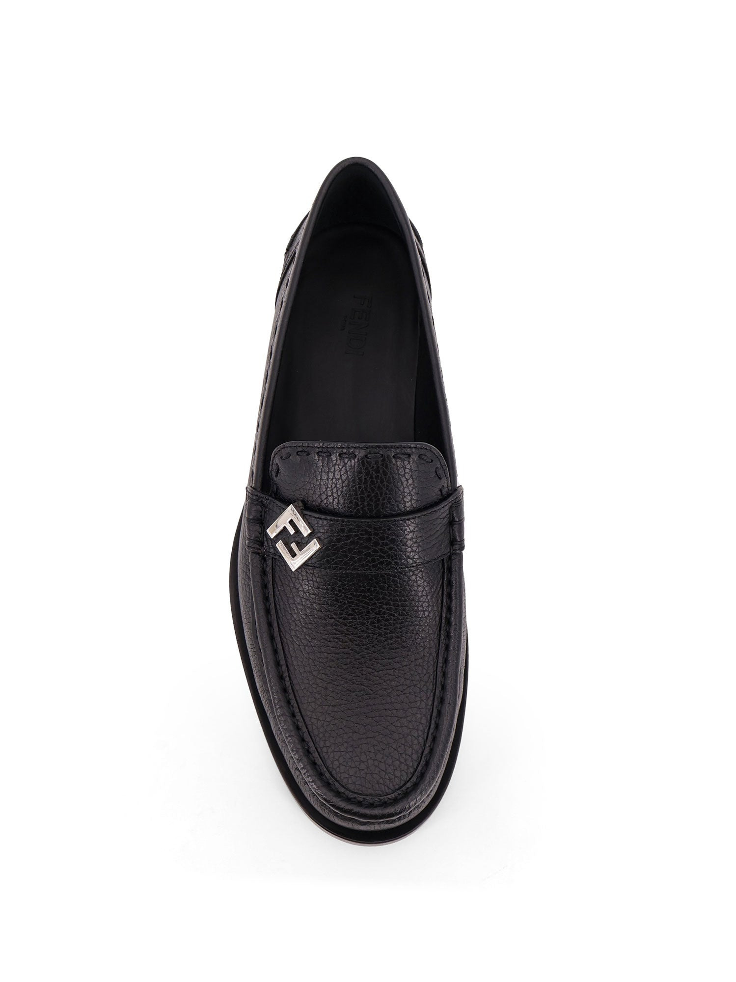 Ff Metal Leather Loafers - 5