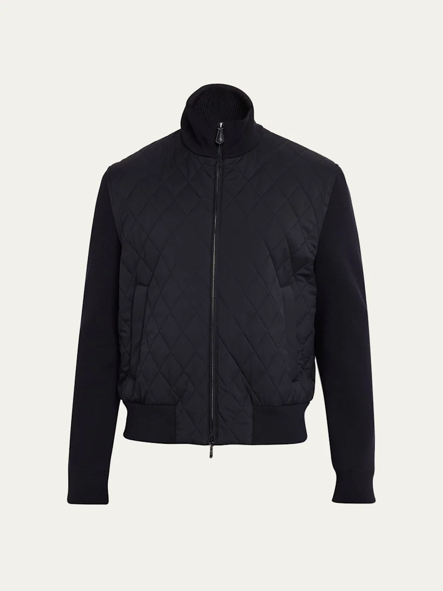 Men's Hopton Quilted Full-Zip Bomber Jacket - 1