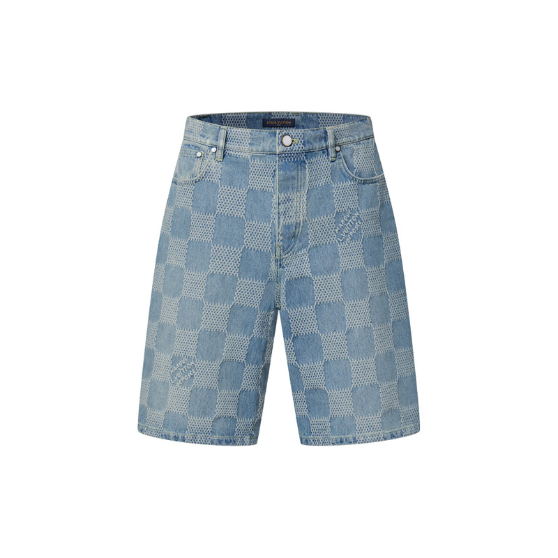 Damier 3D Light Denim Shorts 1