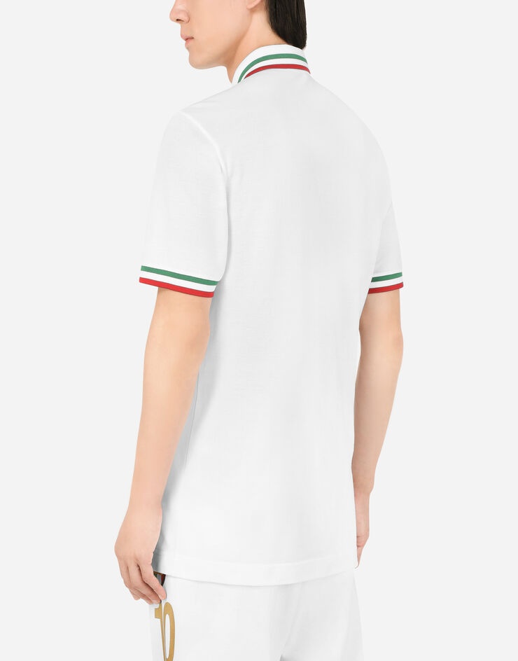 Cotton piqué polo shirt with DG patch - 5