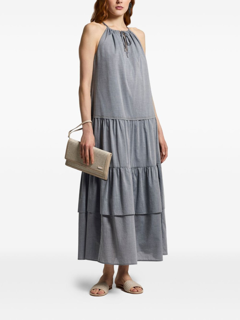 PESERICO gathering-detail maxi dress outlook