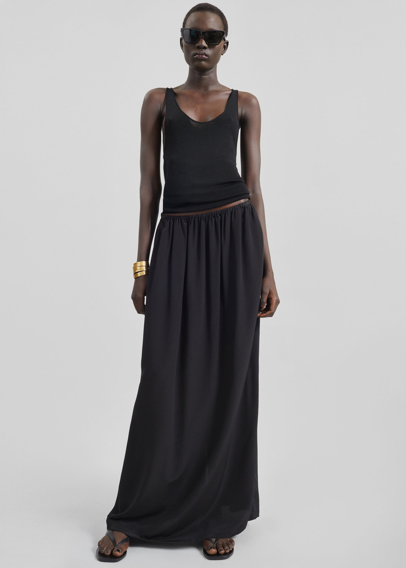 Sibena Silk Maxi Skirt - Black 6