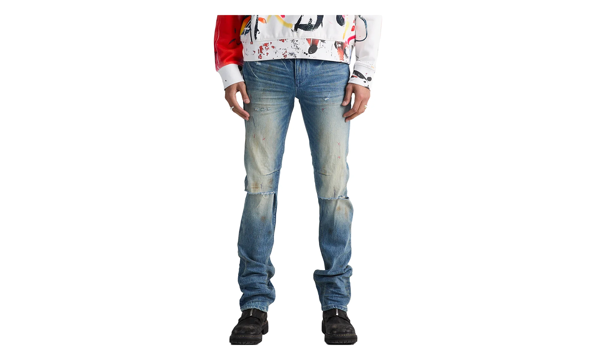 Olivier Stacked Jeans "Muddy Sky" MLFQD1070 B1838MDSKY - 1