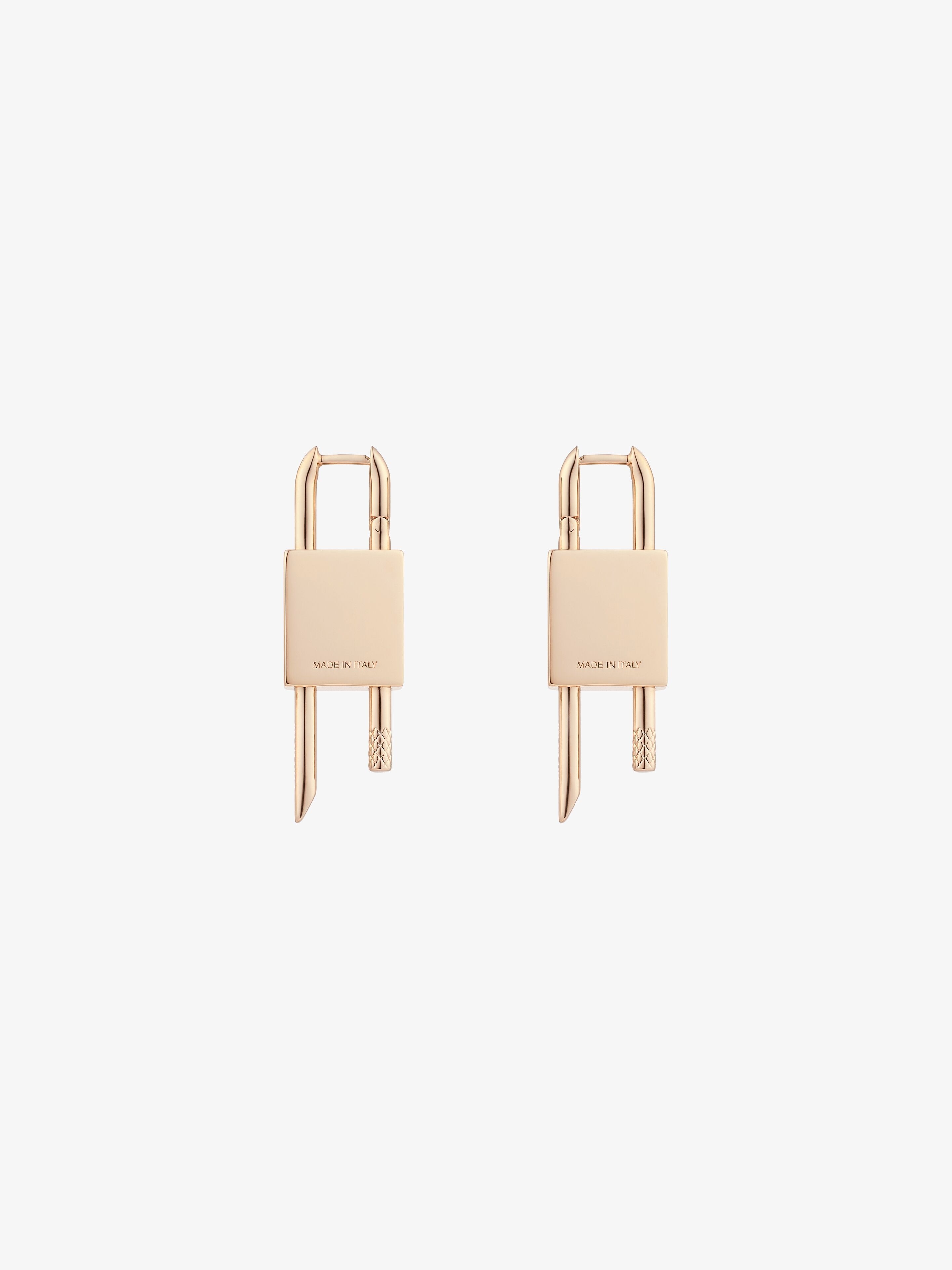 MINI LOCK EARRINGS IN METAL - 5