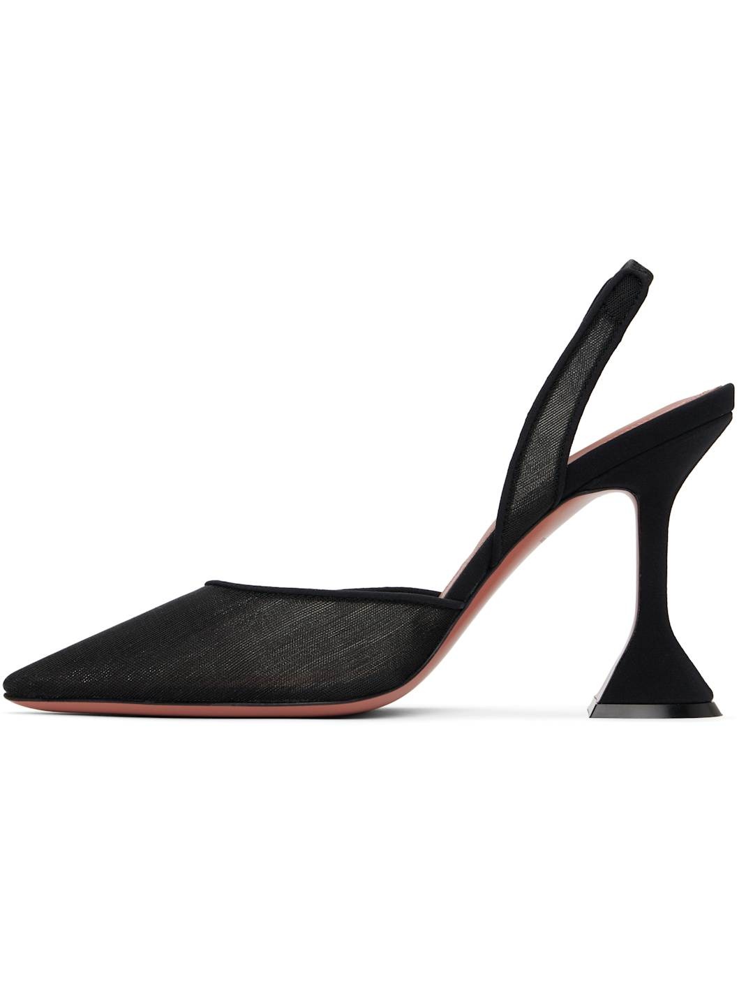 Black Holli Mesh Sling 95 Heels - 3