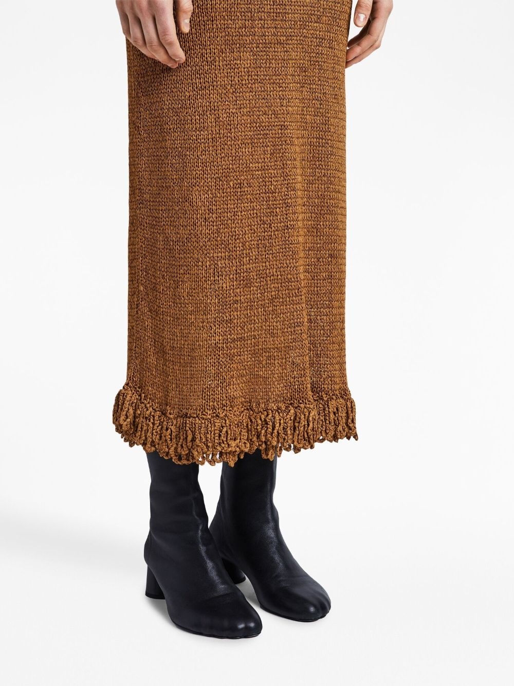 ribbon crochet fringe dress - 5