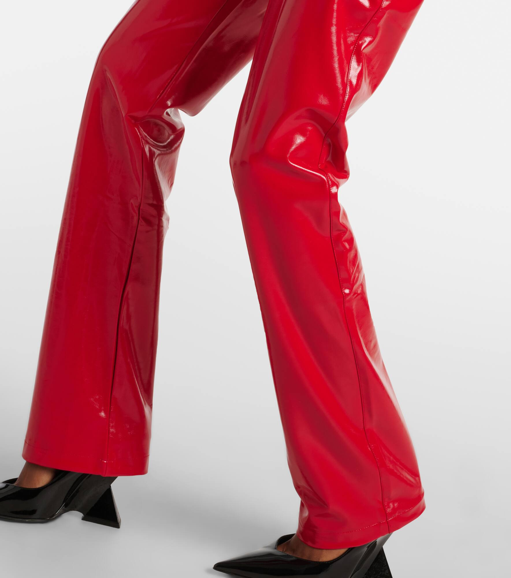 Faux leather bootcut pants - 5