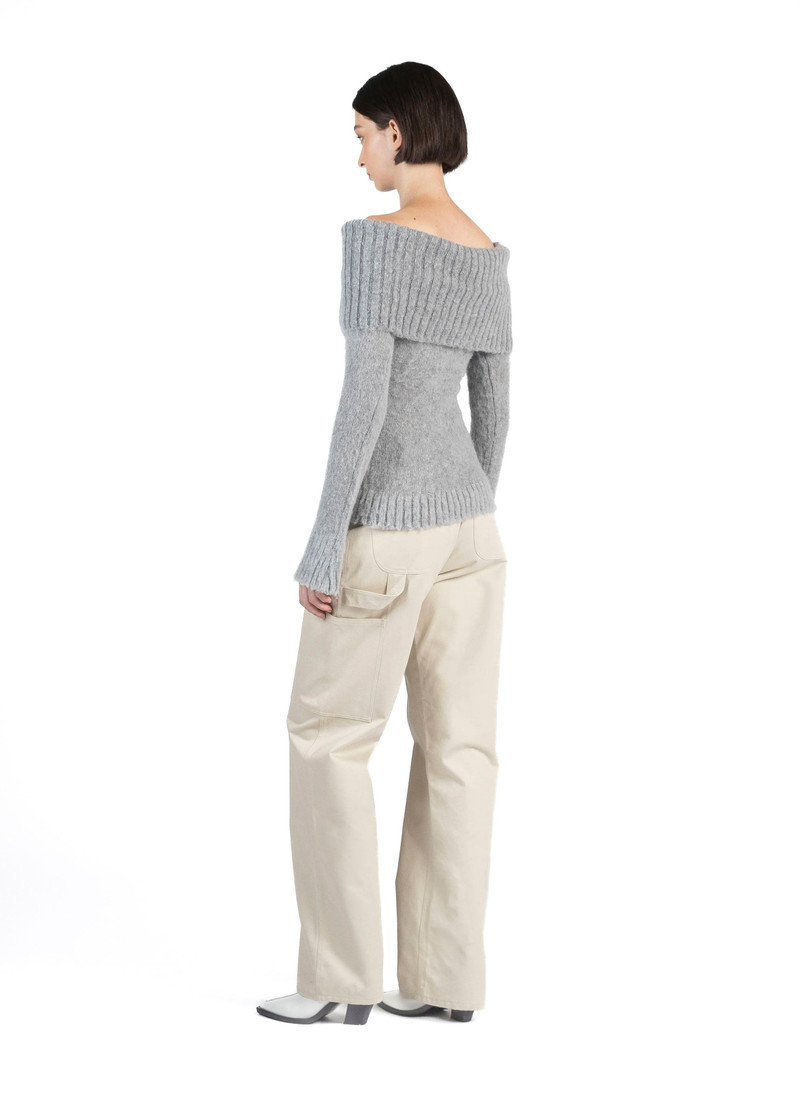 Mohair Off Shoulder Jumper Grey 3
