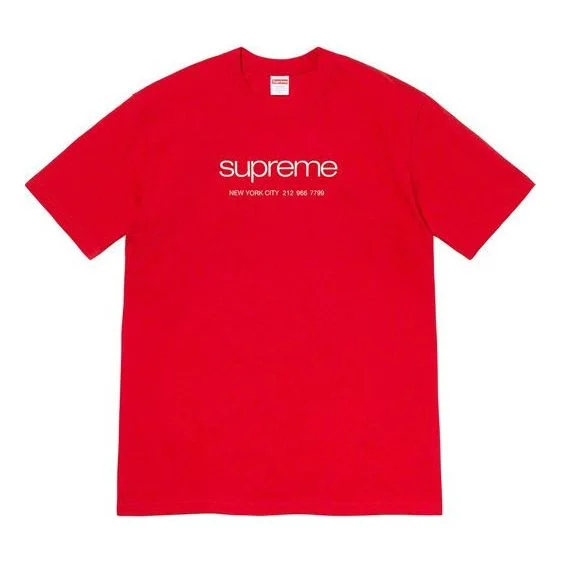 최고 SS20 주 1 상점 티 고전적인 로고 짧은 소매 Unisex 빨강 SUP-SS20-001 - 1