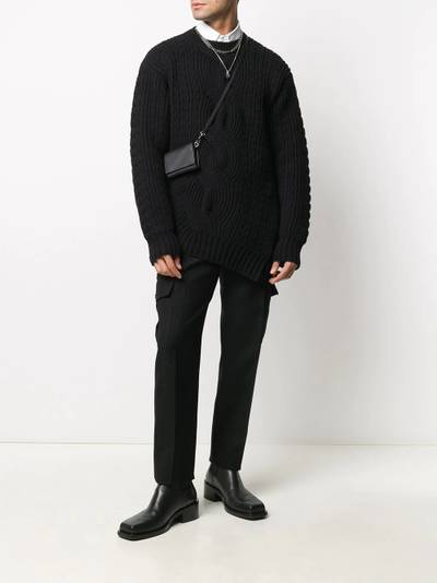 Alexander McQueen asymmetric cable-knit jumper outlook