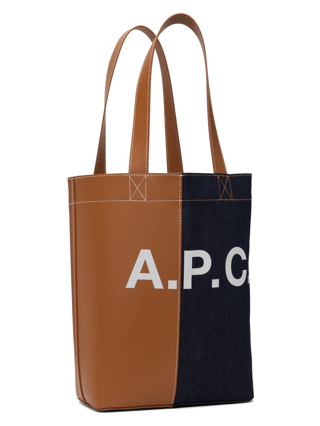 Tan & Navy Axel N/S Tote - 2