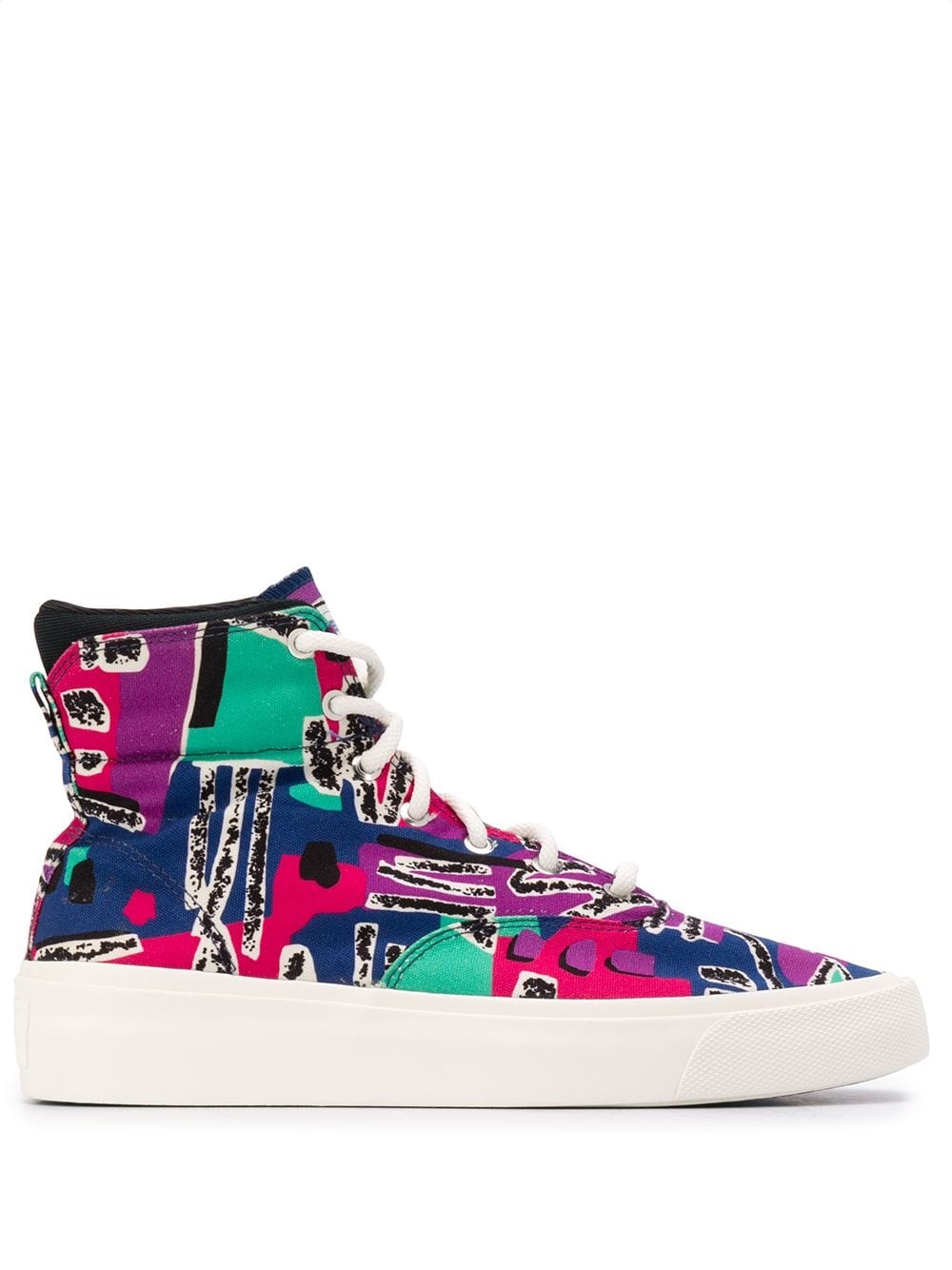 high-top abstract print sneakers - 1